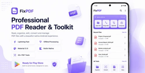 FixPDF - Ultimate Android PDF Tools & Document Utility App (Jetpack Compose, Kotlin, AdMob)