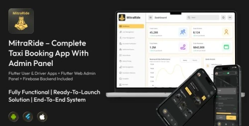 MitraRide | Ride Booking Flutter App With Admin Panel & Firebase Backend