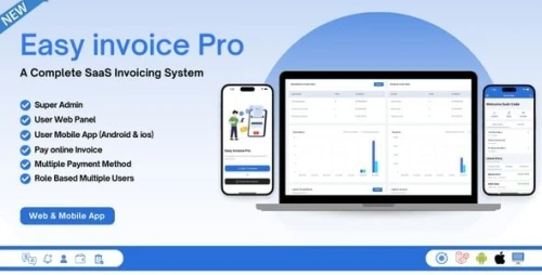 Easy Invoice Pro - SaaS invoicing system (ionic & Laravel) Web and Mobile App (Android & ios)
