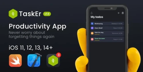 TaskEr - A powerful Todo iOS App (Swift)