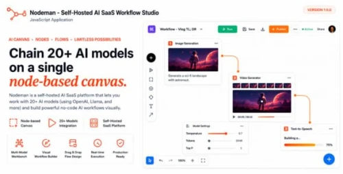 Nodeman - Self-Hosted AI SaaS Workflow Studio | JavaScript Application