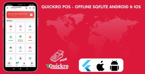 Quickro POS Flutter App Android & IOS Laravel Admin Panel