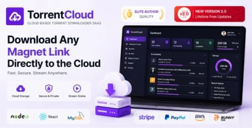 TorrentCloud - Torrent Downloader SaaS with Cloud Storage & File Streaming