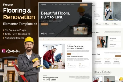 Floreno - Flooring & Tiling Renovation Elementor Template Kit