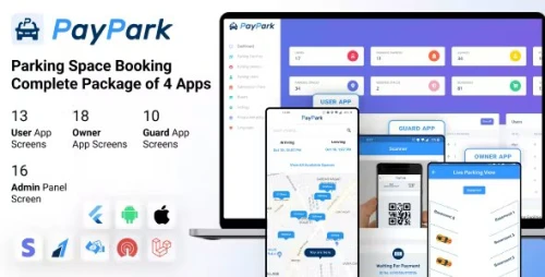 Ultimate Parking Management System with mobile apps - admin panel - Flutter - Pay Park