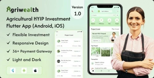AgriWealth - Agricultural HYIP Investment Mobile Application (Android, iOS)