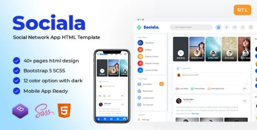 Sociala - Social Network App React Template