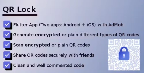 QR Lock - Encrypted QR Codes Scanner and Generator - Flutter app with AdMob