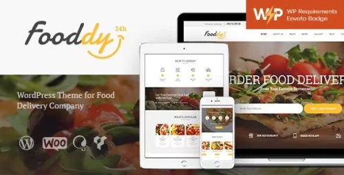 Fooddy 24/7 - Food Ordering & Delivery WordPress Theme + Elementor + RTL
