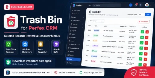 Trash Bin for Perfex CRM with One-Click Restore