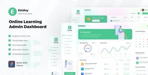 E-Study - Online Learning Dashboard Figma