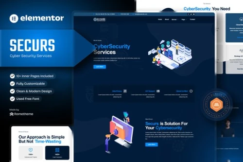 Securs - Cyber Security Service Elementor Template Kit