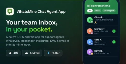 WhatsMine - Omnichannel Chat Agent Flutter App
