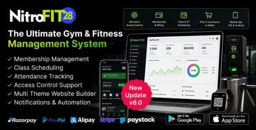 NitroFIT28 | Gym & Fitness Management System with Membership, Billing & Access Control