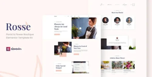 Rosse - Florist & Flower Boutique Elementor Template Kit