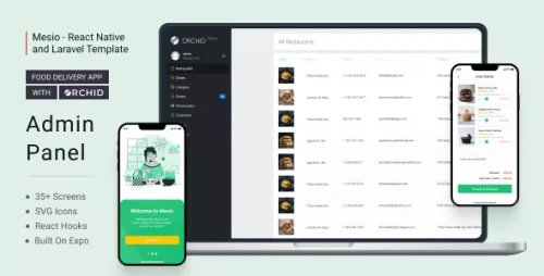 Mesio - Food Delivery App with Laravel Orchid Admin Panel