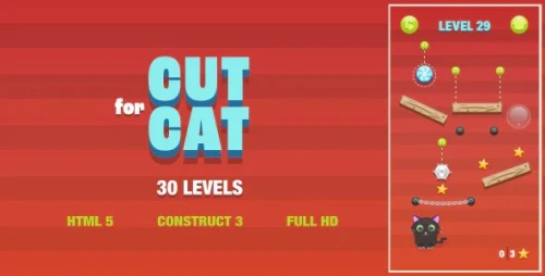 Cut For Cat - HTML5 Game (Construct3)