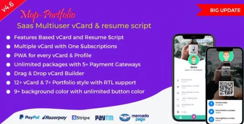 Mop - SaaS vCard / Portfolio / Resume / Digital Business card