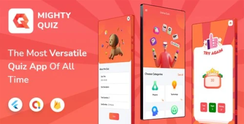 MightyQuiz Flutter Online Quiz App with Firebase Backend + Admin Panel