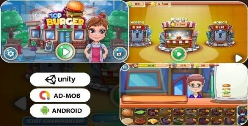 Android - TOP Burger game (admob + android + unity )
