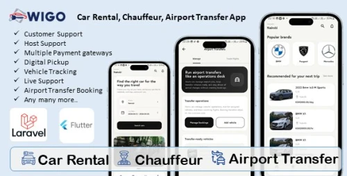 Wigo | Car Rental and Mobility Flutter App