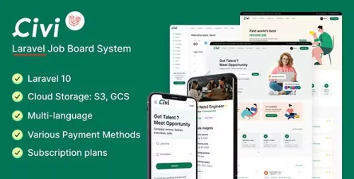 Civi - Theme for JobCore Laravel Job Board CMS