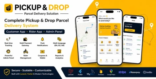 Pickup & Drop – Courier & Parcel Delivery App (Ready to Use)