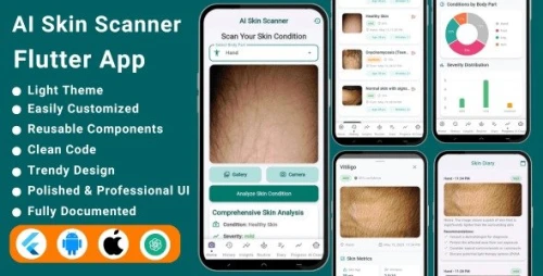 AI Dermatologist - Skin Scanner Flutter App Dermat AI for Skin Disease Detection