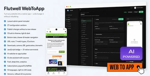 Flutwell | Flutter Web To App Builder With Laravel Admin Panel