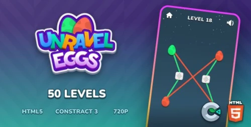 Unravel Eggs - 50 Levels - Construct 3 - c3p