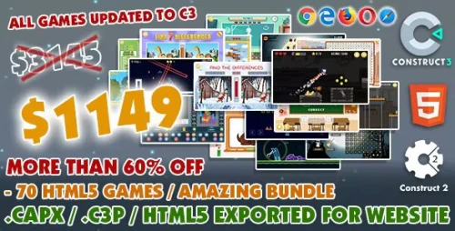 Amazing Bundle – 70 HTML5 Games - (Construct 2/3 with All Source-code)