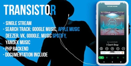 Transistor B (android) - live radio, chat, news, php backend