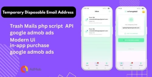Temporary Disposable Email Address Flutter app, Trash Mails API