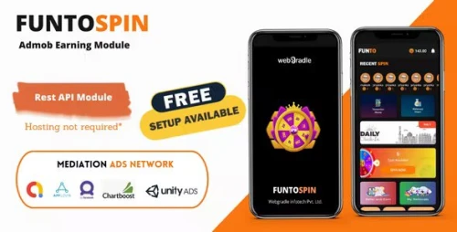 Funto Spin & Earn Earning Module - Admob Mediation with Facebook + Applovin + Unityads + Chartboost