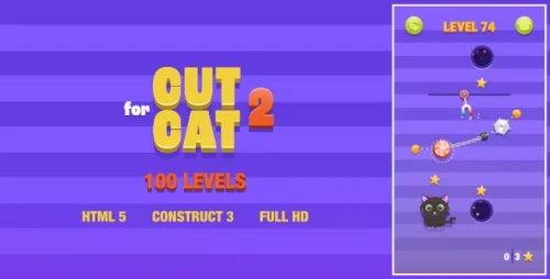 Cut For Cat 2 - HTML5 Game (Construct3)