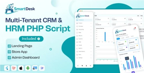 SmartDesk | Multi-Tenant CRM & HRM Laravel Script with Flutter App