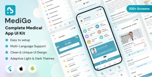Medigo – Hospital & Medical Healthcare Flutter UI Kit for Doctor, Nurse & Patient Apps