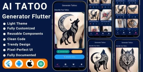 AI Tattoo Generator Flutter App | HuggingFace-Powered Tattoo Maker | AI Tattoo Design