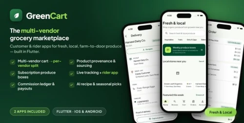 GreenCart | Multi-Vendor Organic Grocery Marketplace Flutter App + Next.js