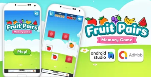 Fruit Pairs - Memory Game Android Studio Project with AdMob Ads + Ready to Publish