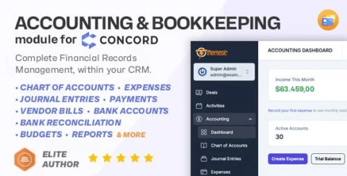 Accounting and Bookkeeping for Concord - Ledger, Expenses, Vendor Bills, Banking & Financial Reports