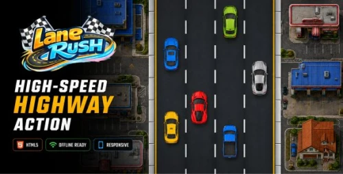 LaneRush | HTML5 Endless Highway Traffic Racing Game
