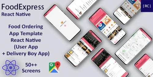 Food Ordering App Template in React Native - 2 Apps - User App + Delivery Boy App