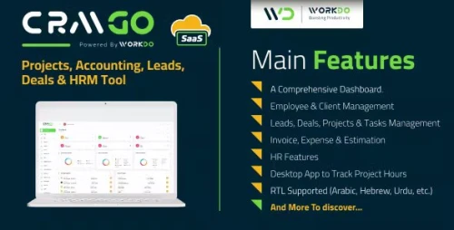 CRMGo SaaS - Projects, Accounting, Leads, Deals &amp; HRM Tool