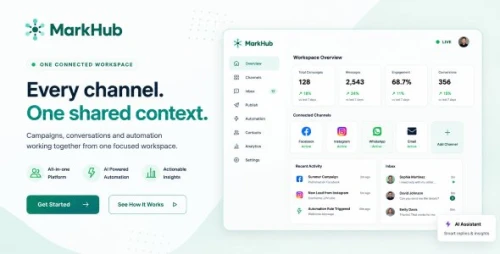 MarkHub AI - All-in-One Marketing, Automation & Communication Platform (SAAS)