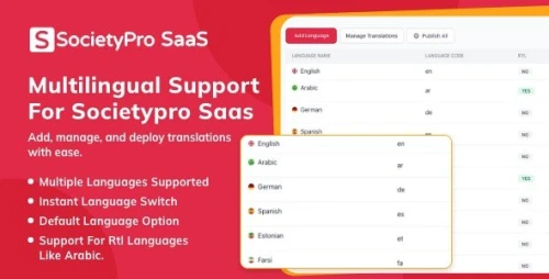 Language Pack Module for SocietyPro SAAS