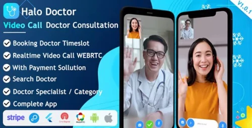 Halo Doctor - Video Call Doctor Booking Appointment Timeslot with Firebase