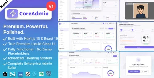 CoreAdmin – Next.js Admin Dashboard Template | React 19, Tailwind CSS, SaaS, CRM, Analytics, AI Apps