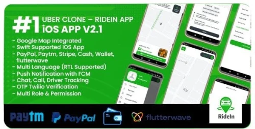 RideIn Taxi App - iOS Taxi Booking App