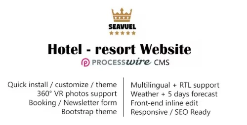 SeaVuel - Multilingual - Hotel website with CMS - Bootstrap 4 theme